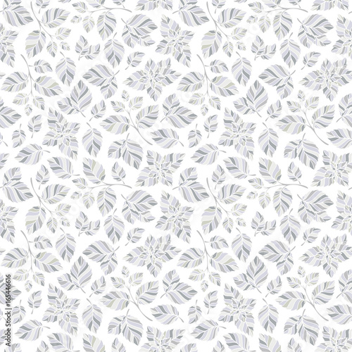 Hand drawn vector seamless pattern with mint leaves