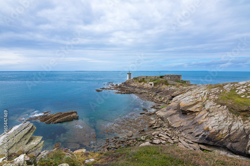 Fototapeta Naklejka Na Ścianę i Meble -  Kermorvan Lighthouse (Pointe de Kermorvan), Le Conquet, Britanny, France, Europe