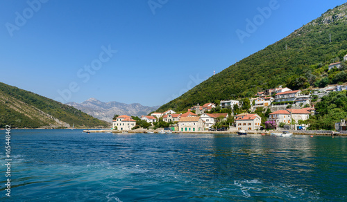 Fototapeta Naklejka Na Ścianę i Meble -  Kotor Bay, Lepetane town, Montenegro
