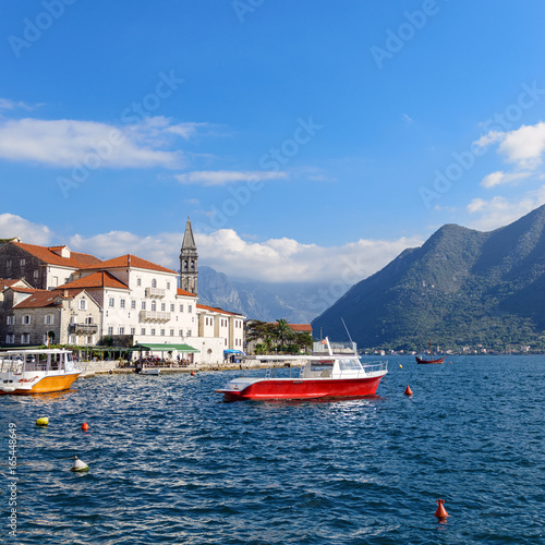 Landscape of Perast bay and town, Montenegro © PaulPaladin