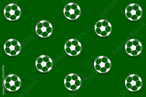 Soccer ball on green background - vector pattern