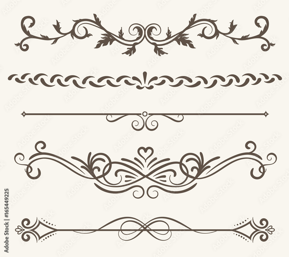 Vector set of decorative elements, frame and line vintage style Vector set of decorative elements, frame and line vintage style