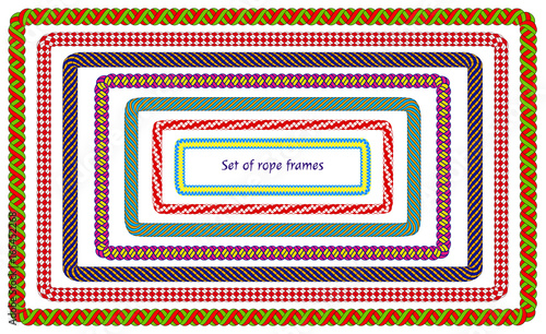 Set of rope frames for text and logo