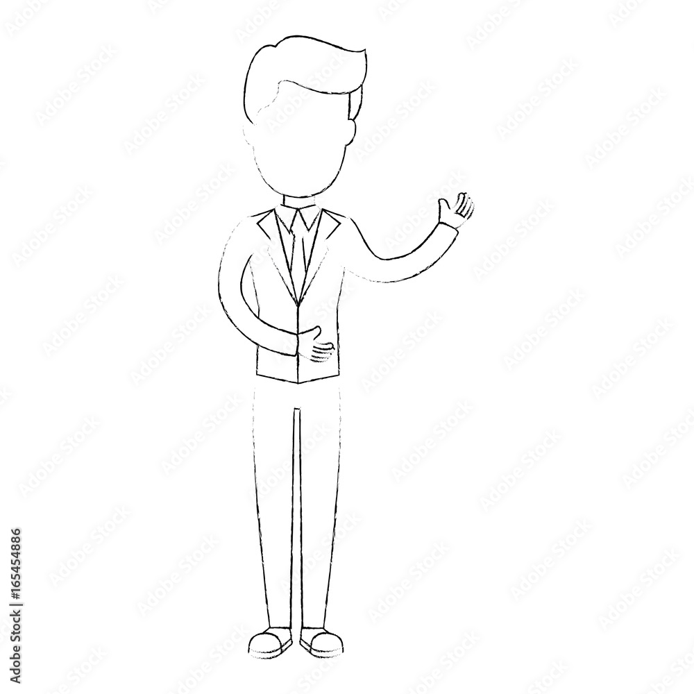 businessman profile cartoon