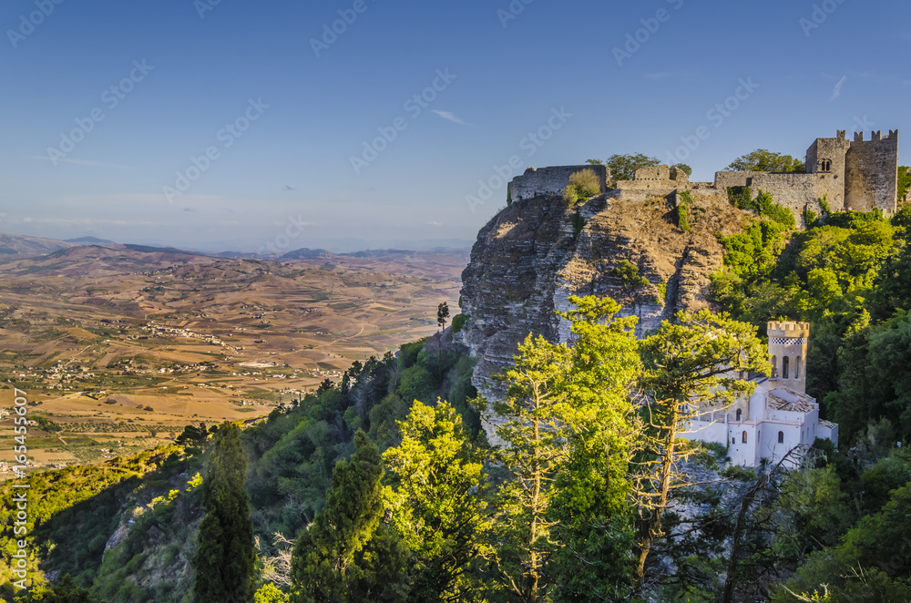 View from the city of Erice of Sicilian territory