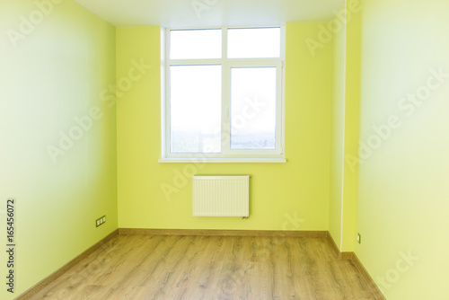 Living room interior of green empty room