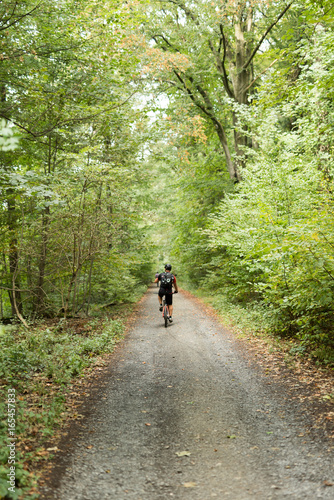 Fahrradfahrer im Wald