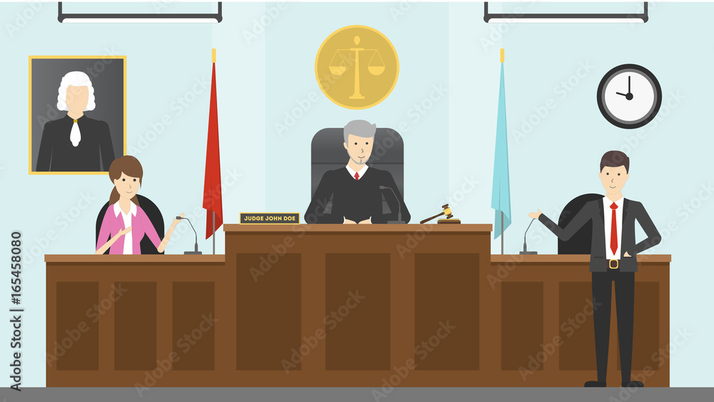 Judical court interior. Stock Vector | Adobe Stock