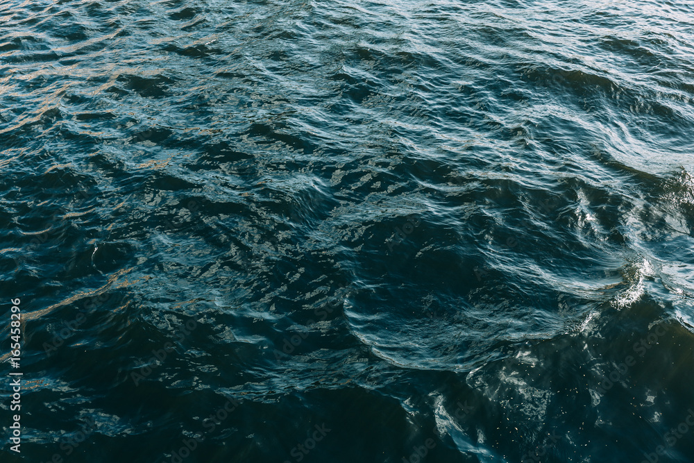 Fototapeta premium Dark blue water background, pattern, texture, web wallpaper