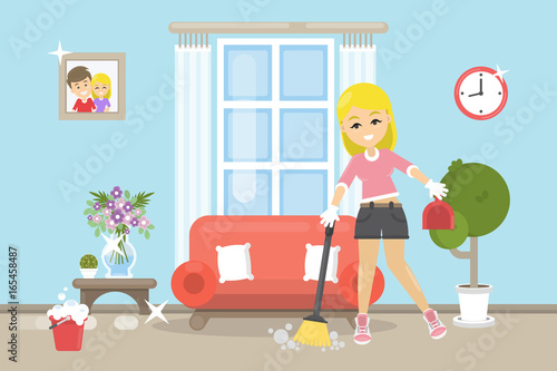 House cleaning illustration.