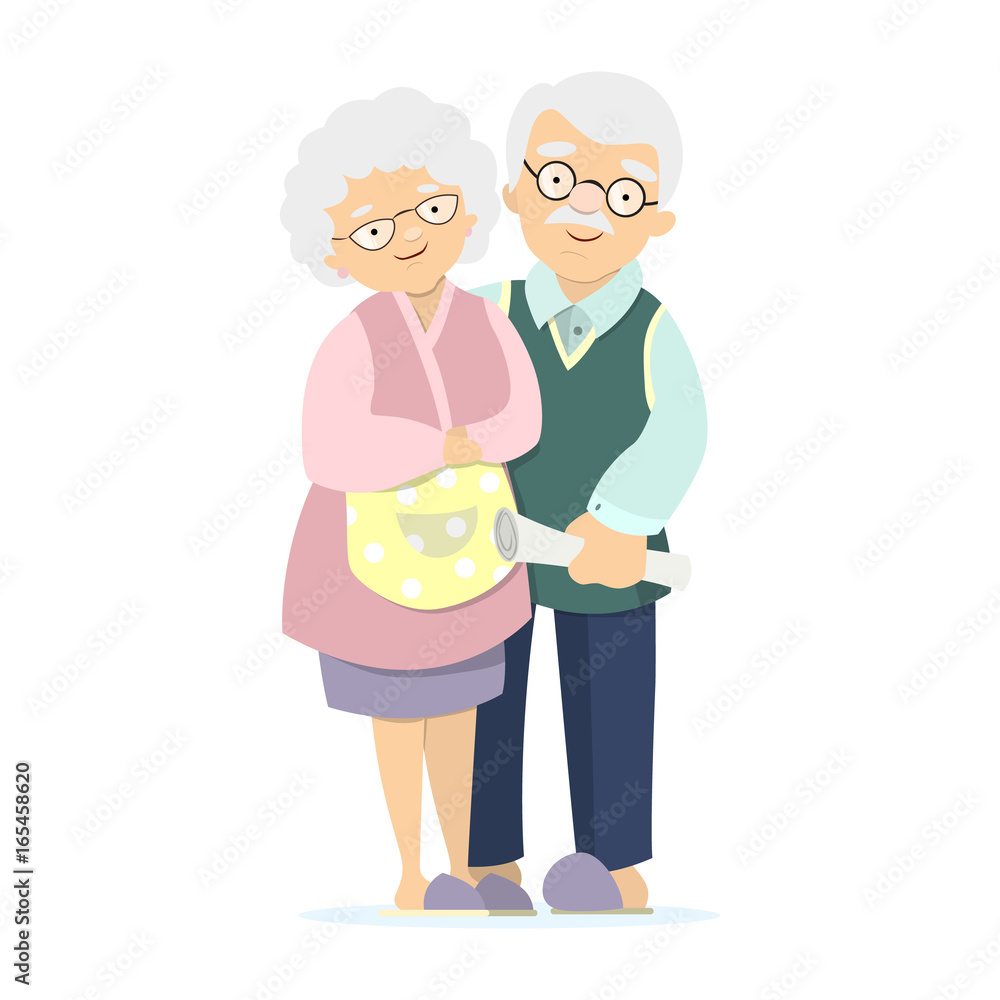 Isolated elderly couple. Isolated elderly couple.