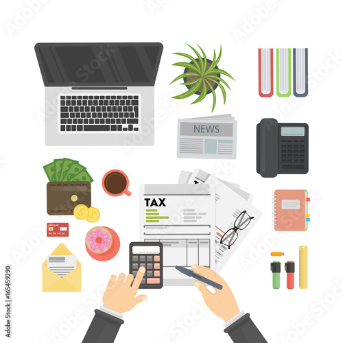 Tax calculating concept.