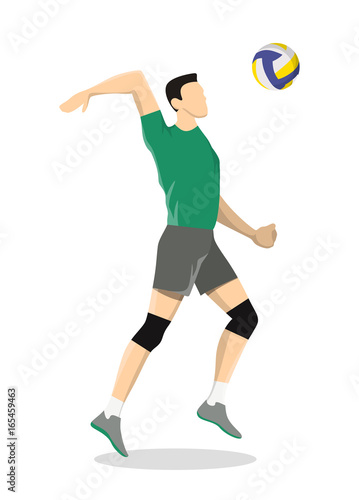 Isolated volleyball player.