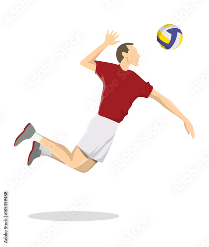 Isolated volleyball player.