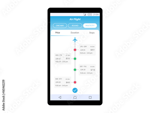 Concept air plane flight app vector