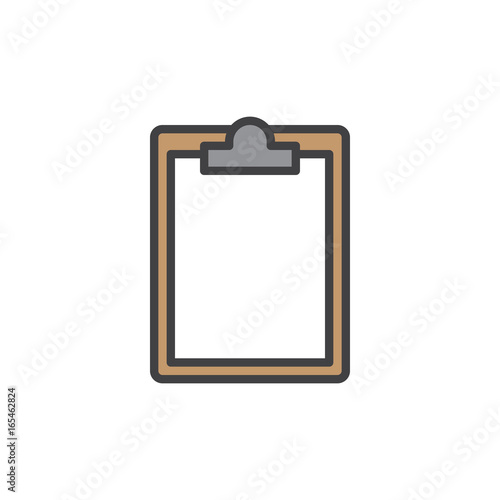 Clipboard filled outline icon, line vector sign, linear colorful pictogram isolated on white. Symbol, logo illustration. Pixel perfect vector graphics