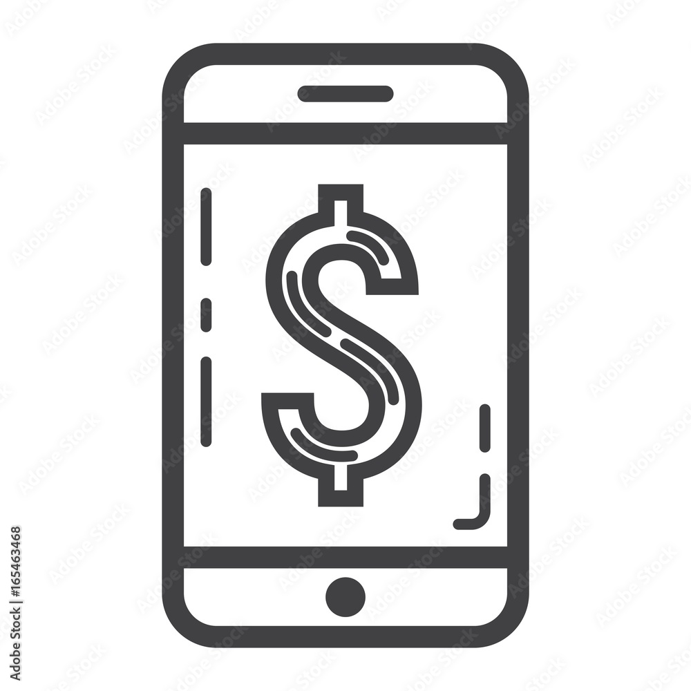 Mobile banking line icon, business and finance, phone sign vector graphics, a linear pattern on a white background, eps 10. Mobile banking line icon, business and finance, phone sign vector graphics, a linear pattern on a white background, eps 10.