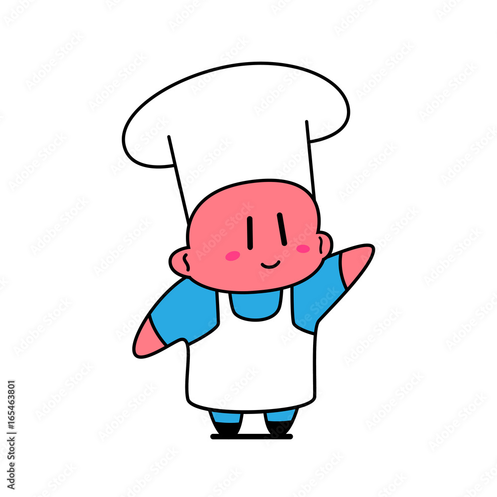 Kawaii chef greeting. Kawaii chef greeting.
