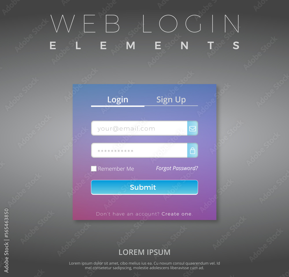 Fototapeta premium Web User Log In Vectorial Design