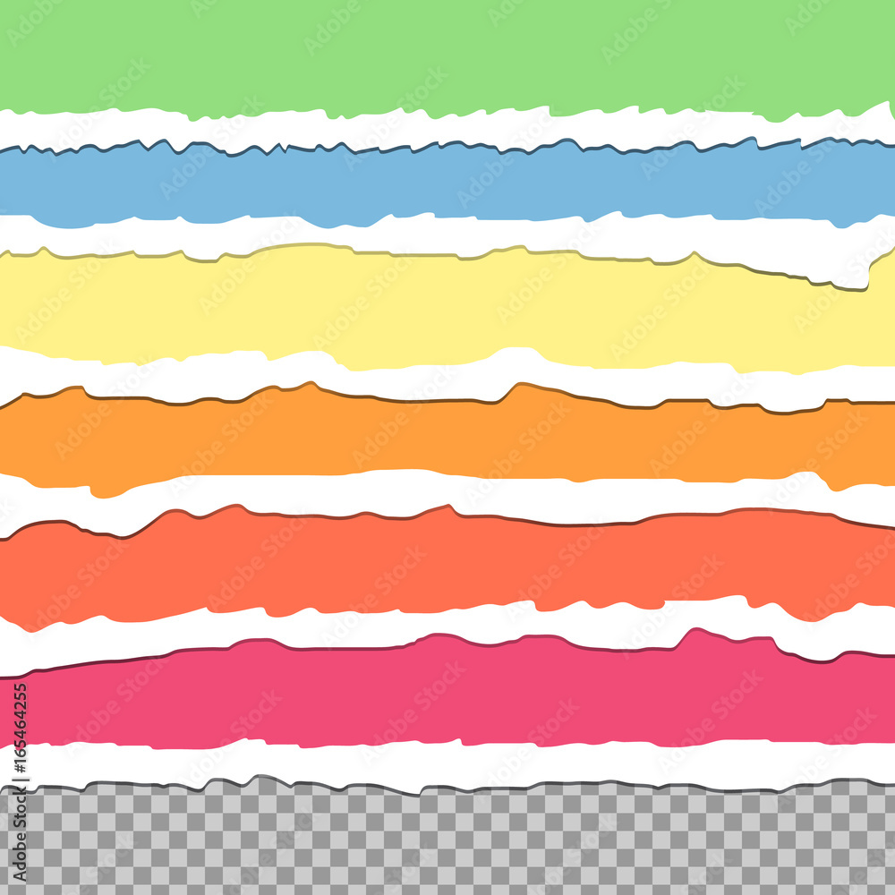 Vector set of torn paper edges for design Vector set of torn paper edges for design