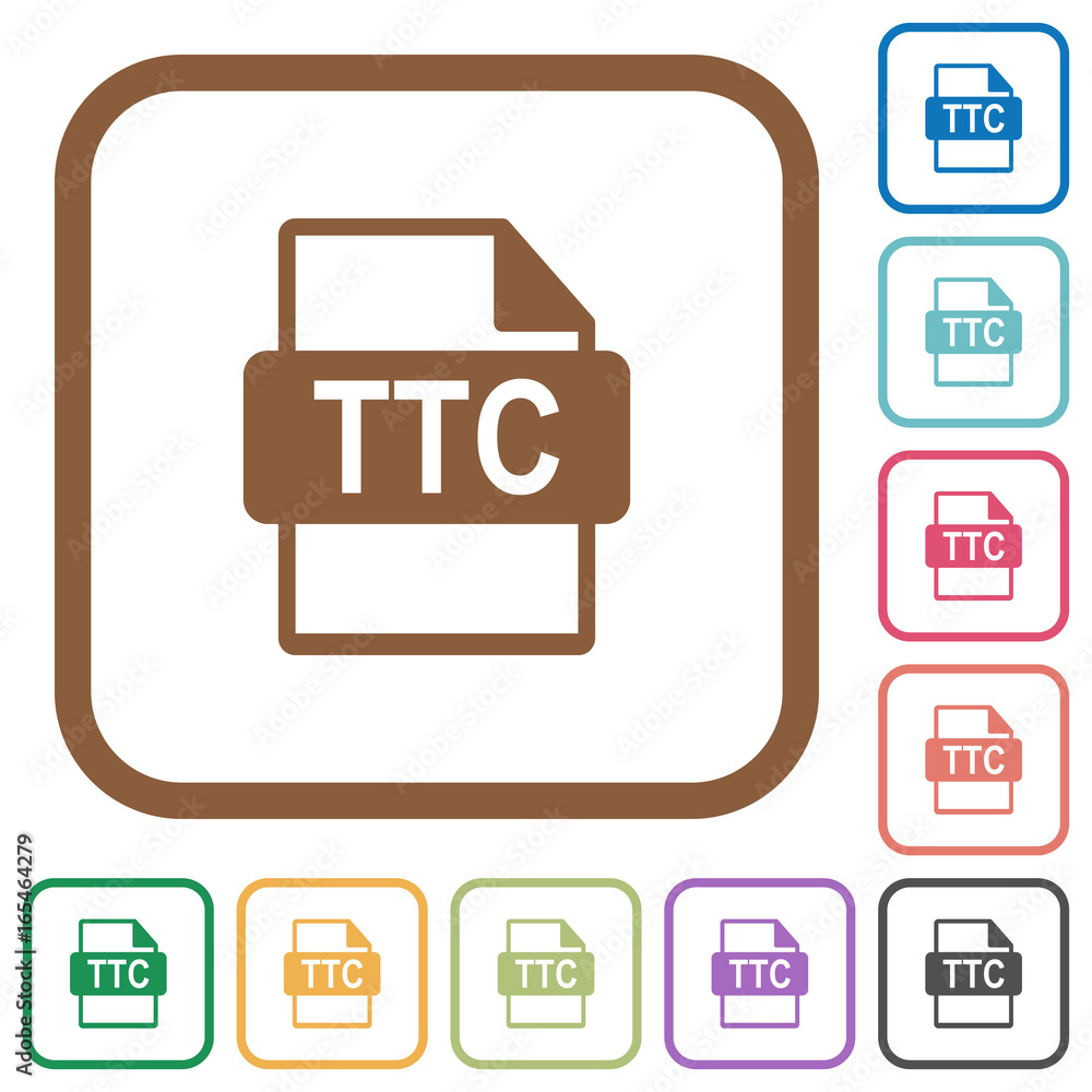 TTC file format simple icons TTC file format simple icons