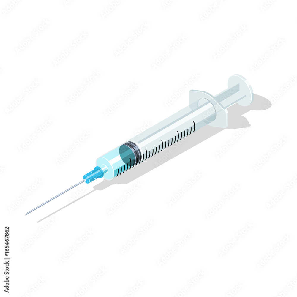Plastic syringe with blue liquid Plastic syringe with blue liquid