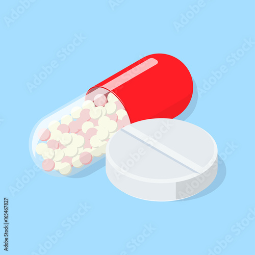 Medical pill and tablet.