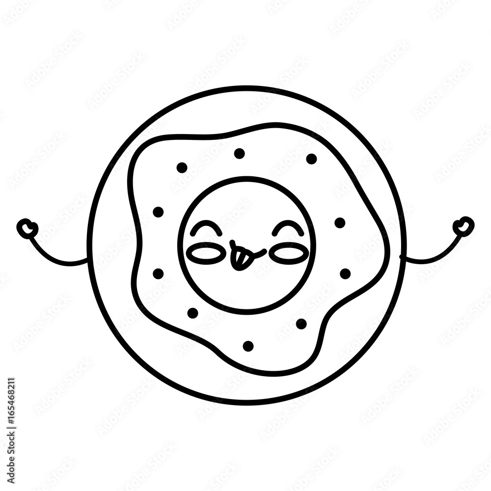 delicious donut kawaii character vector illustration design
