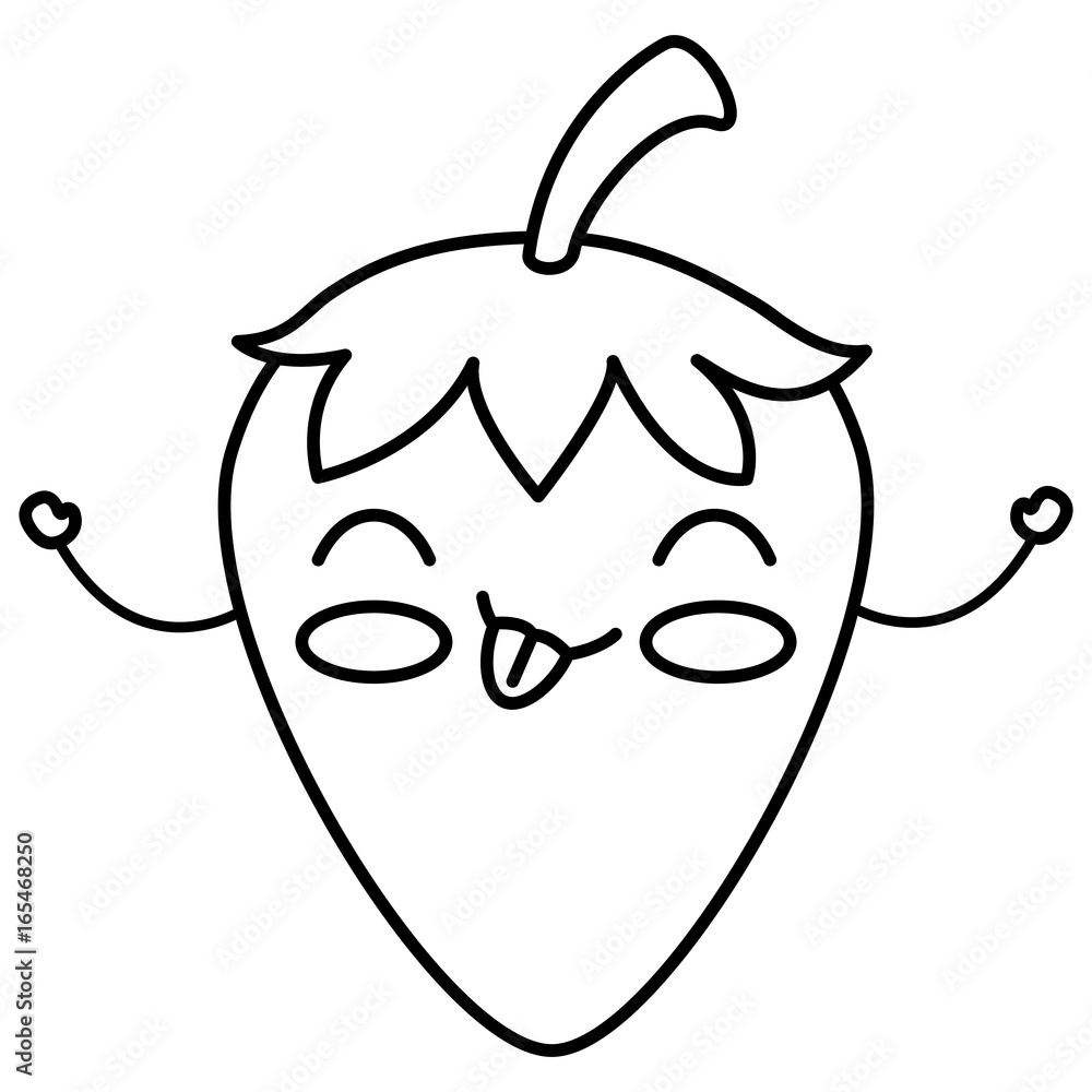 strawberry fresh fruit kawaii character vector illustration design strawberry fresh fruit kawaii character vector illustration design