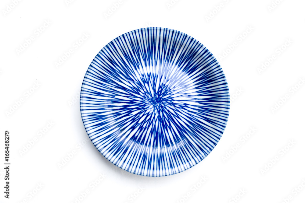 ceramic bowl japanese style vintage pattern isolate on white background
