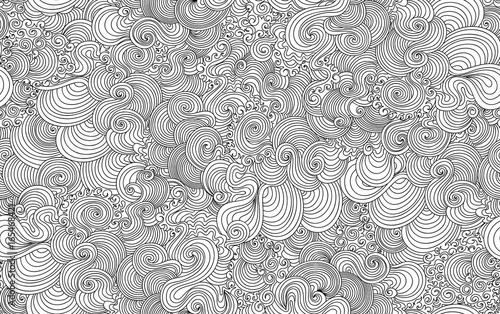 Abstract decorative vector seamless pattern with curling wavy lines. You can use any color of background