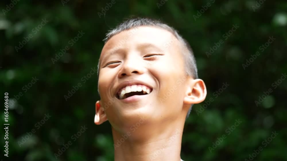 Close up face boy laugh. Close up face boy laugh.