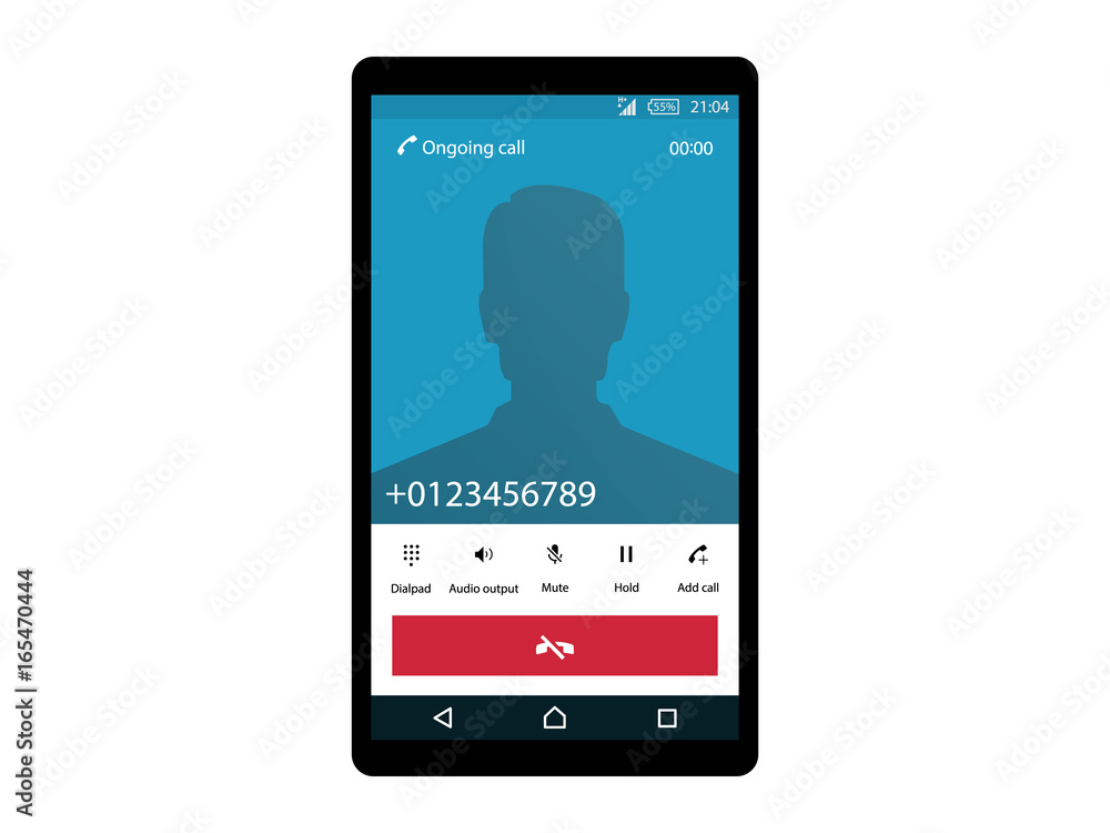 Ongoing call interface on mobile Vector Ongoing call interface on mobile Vector