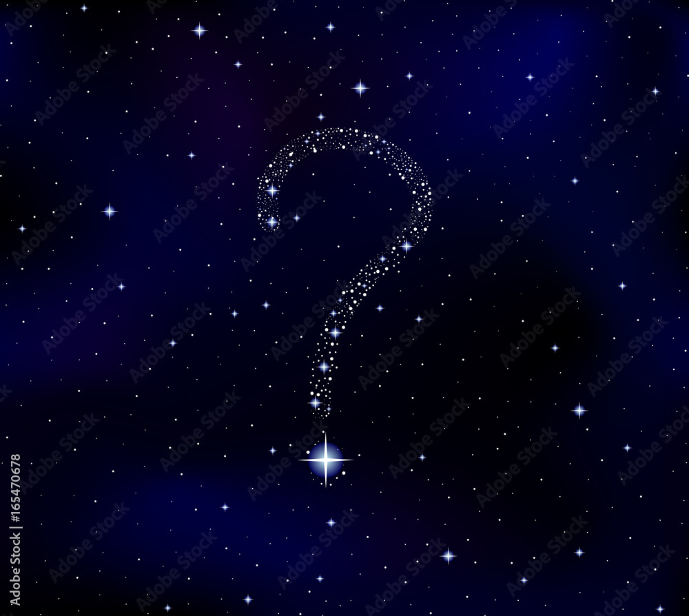Vector question mark on starry sky space background Stock Vector Adobe Stock