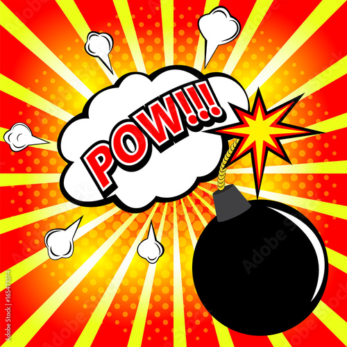 POW! Comic book explosion. Vector illustration.