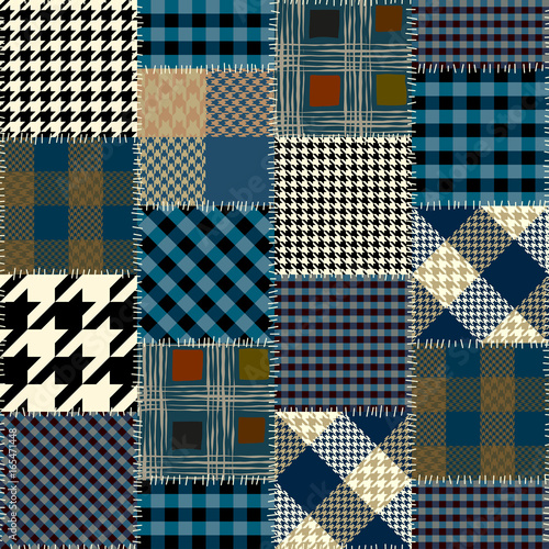 Seamless background pattern. Geometric patchwork pattern of a squares.