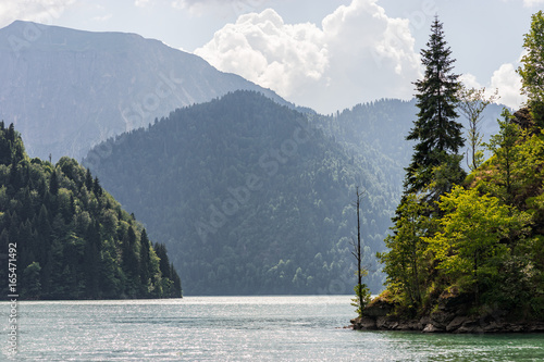 Ritsa Lake in Mountains. Relict National Park. Abkhazia. photo