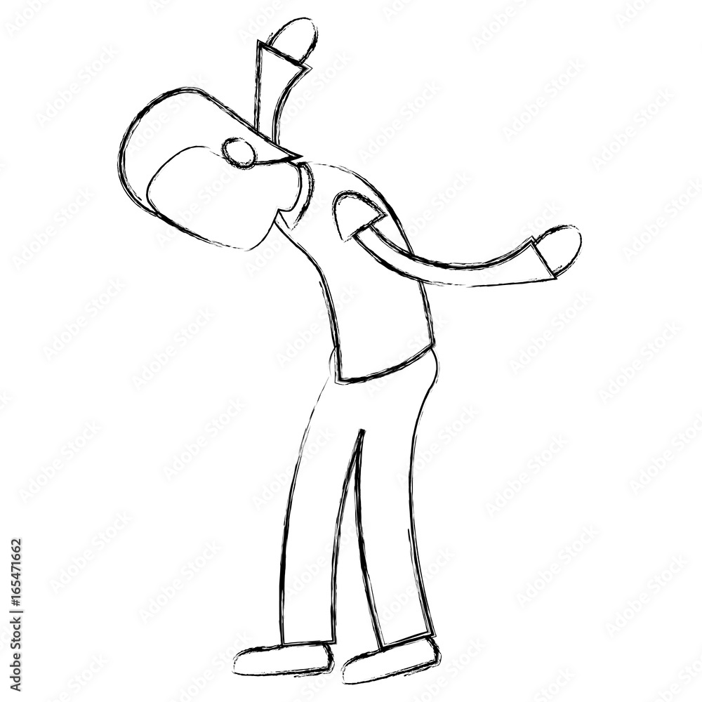 Fototapeta premium Avatar of an actor acting pose vector illustration design