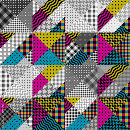 Seamless background pattern. Geometric patchwork pattern