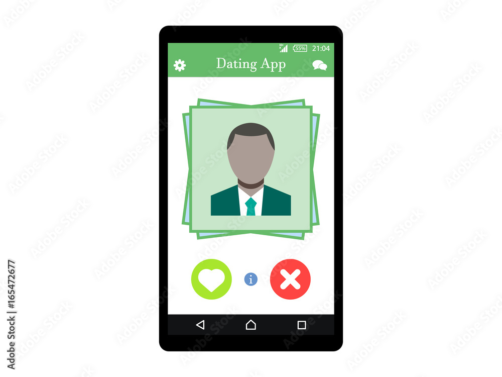 Online Dating app concept on mobile phone Flat Vector Online Dating app concept on mobile phone Flat Vector