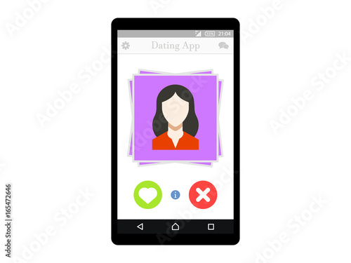 Online Dating app concept on mobile phone Flat Vector