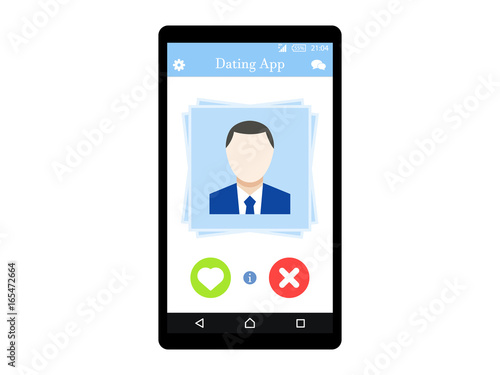 Online Dating app concept on mobile phone Flat Vector