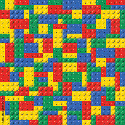 Colorful Lego Brick Seamless Background Pattern vector illustration