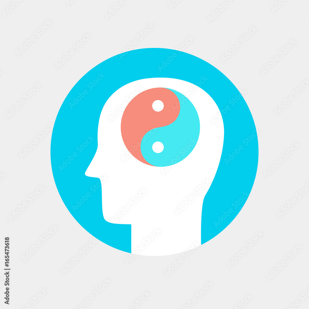Human head icon ,harmony concept flat style Human head icon ,harmony concept flat style