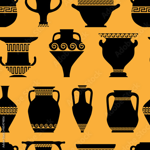seamless pattern with ntique ceramics photo