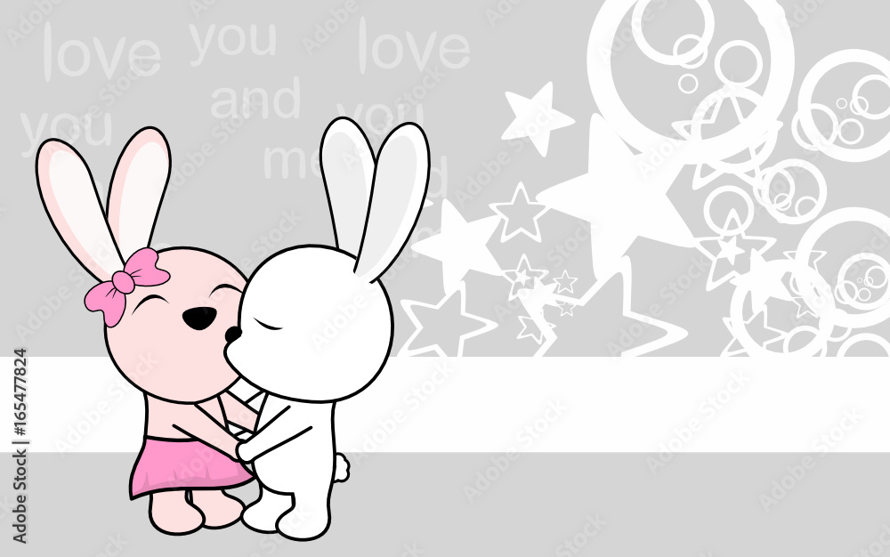 cute love baby boy and girl bunny cartoon background in vector format very  easy to edit Stock Vector | Adobe Stock