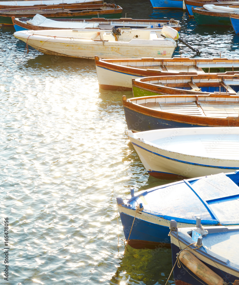 Colorful stylish old boat on the water