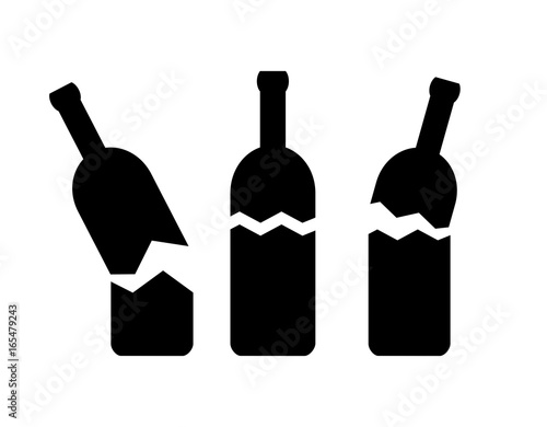 Broken bottle vector icon