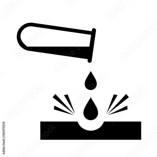 Caustic chemicals danger sign
