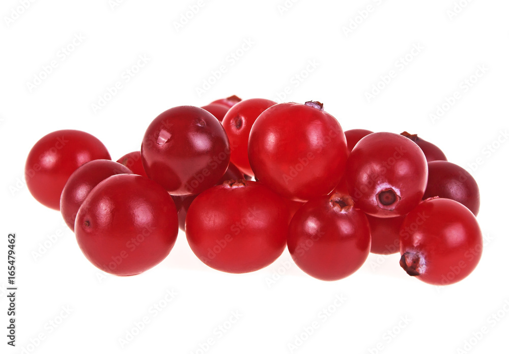 Juicy cranberry isolated on a white background